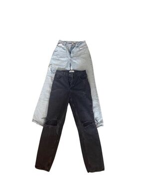 Abercrombie & Fitch Black Distressed Curve Love Jeans